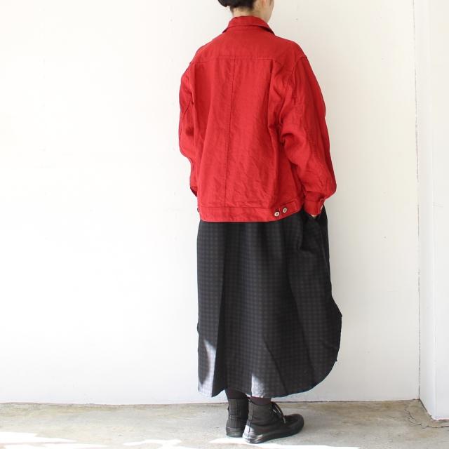 weac. リネンジャケット LOST GENERATION DENIM　（RED）の画像