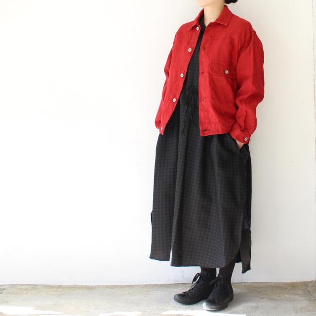 weac. リネンジャケット LOST GENERATION DENIM　（RED）の画像