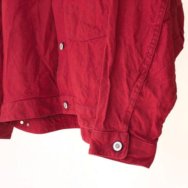weac. リネンジャケット LOST GENERATION DENIM　（RED）の画像
