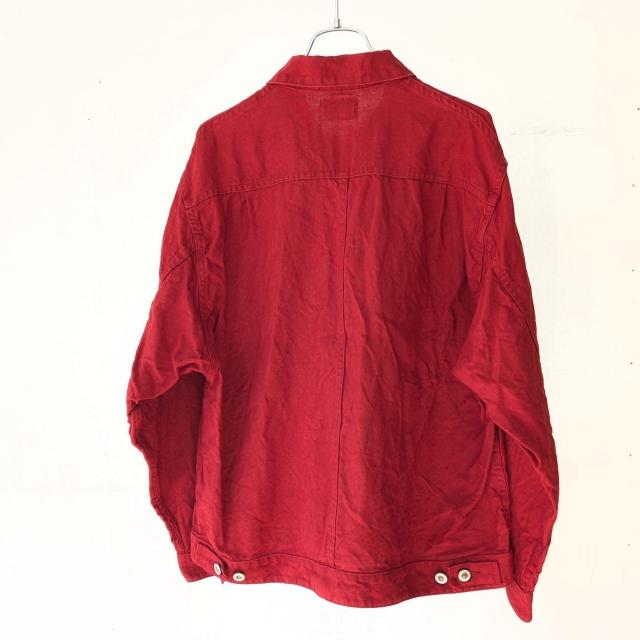 weac. リネンジャケット LOST GENERATION DENIM　（RED）の画像
