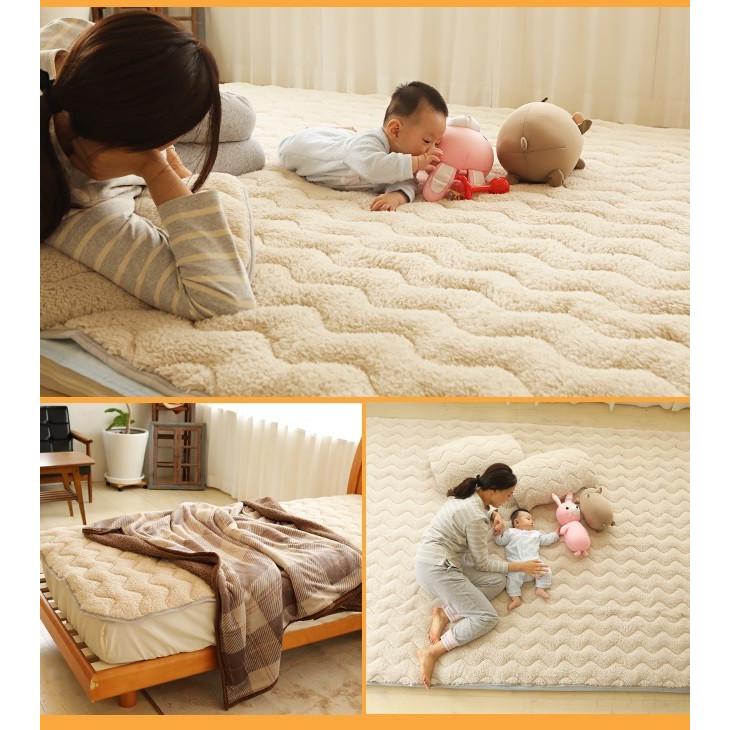 もこもこ敷きパッド Heat.F 敷きパッド クイーン 160×200cm ボア