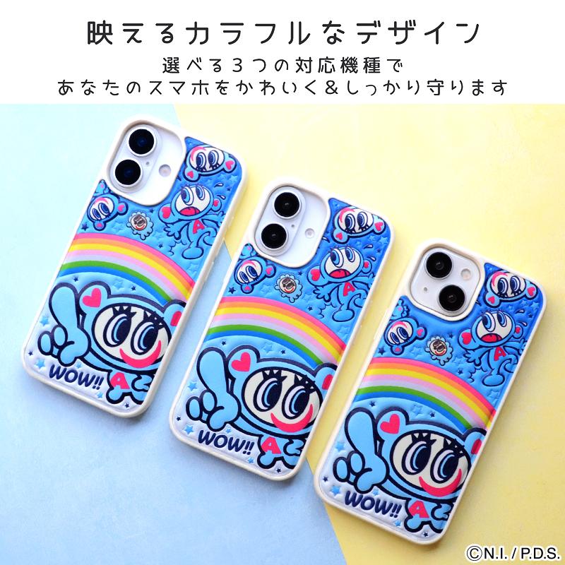 iPhone17 ケース iPhone16 ANGEL BLUE「ぷくぷく背面ケース」iPhone15