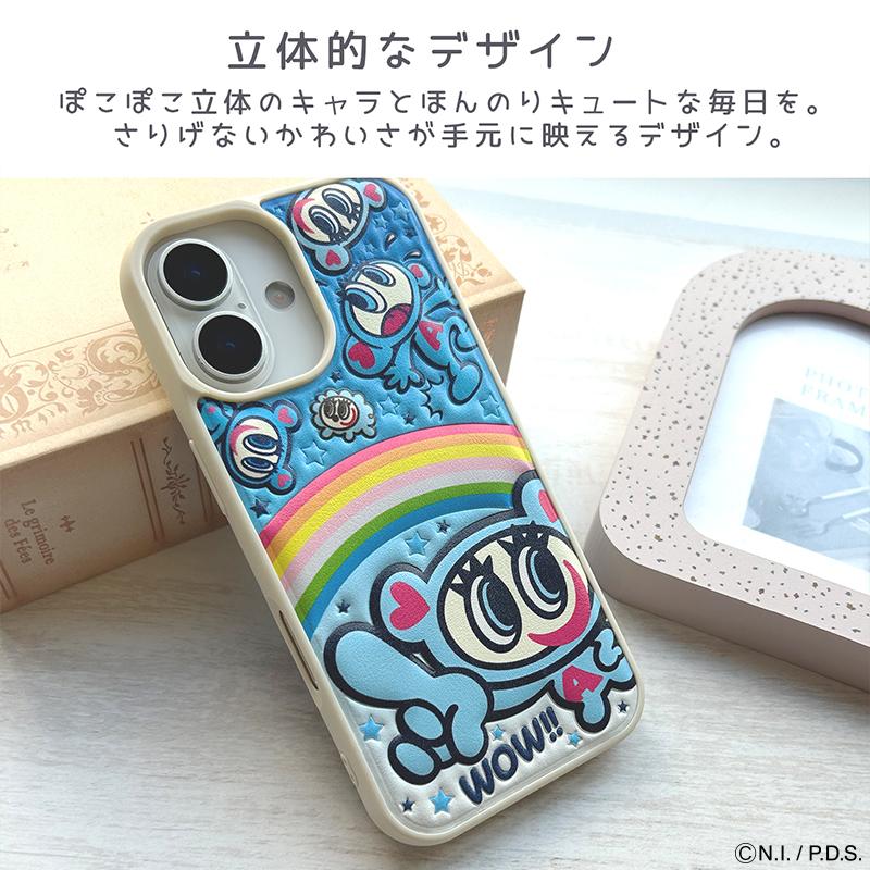 iPhone17 ケース iPhone16 ANGEL BLUE「ぷくぷく背面ケース」iPhone15