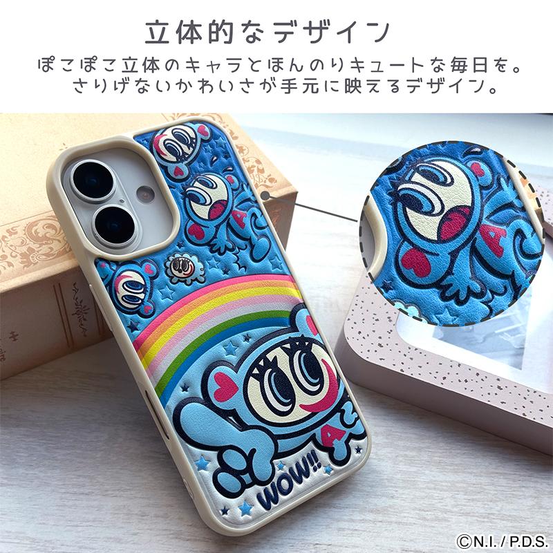 iPhone17 ケース iPhone16 ANGEL BLUE「ぷくぷく背面ケース」iPhone15