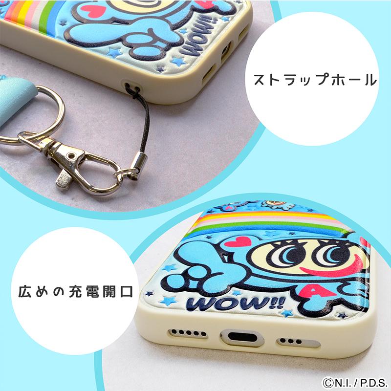 iPhone17 ケース iPhone16 ANGEL BLUE「ぷくぷく背面ケース」iPhone15