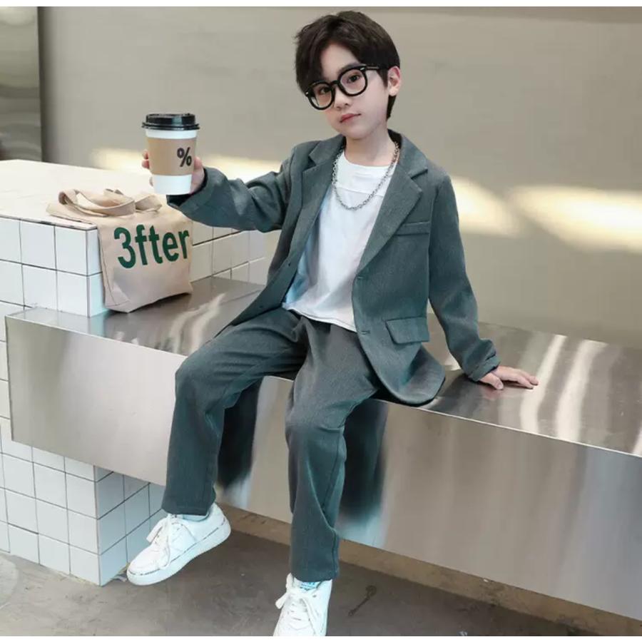 動画あり卒業式 入学式 スーツ 男の子 ジュニア 大きいサイズ ゆったり  