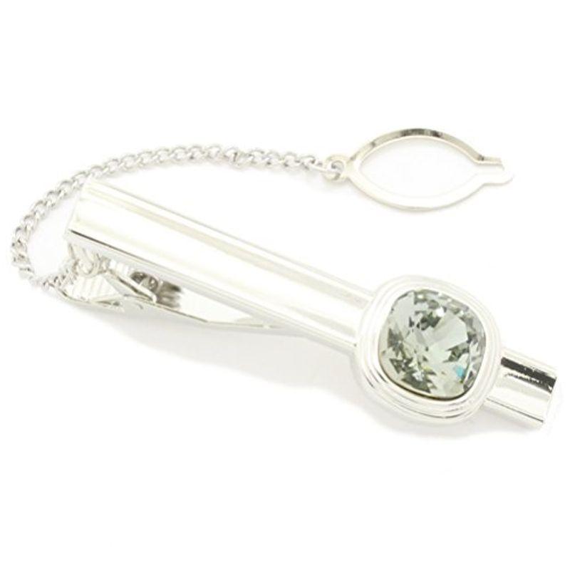 ブリリアントカット スワロフスキー シルバーナイトのタイピン ネクタイピン タイバー タイ留め 100 品質保証