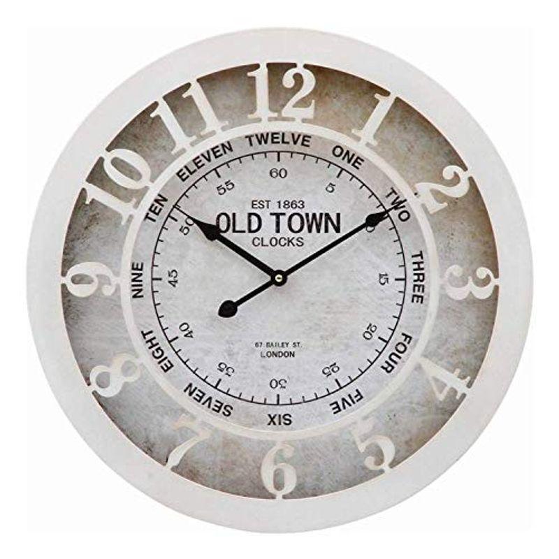 【高額売筋】 不二貿易 ウォールクロック OLD TOWN 直径50cm 72704 掛け時計、壁掛け時計