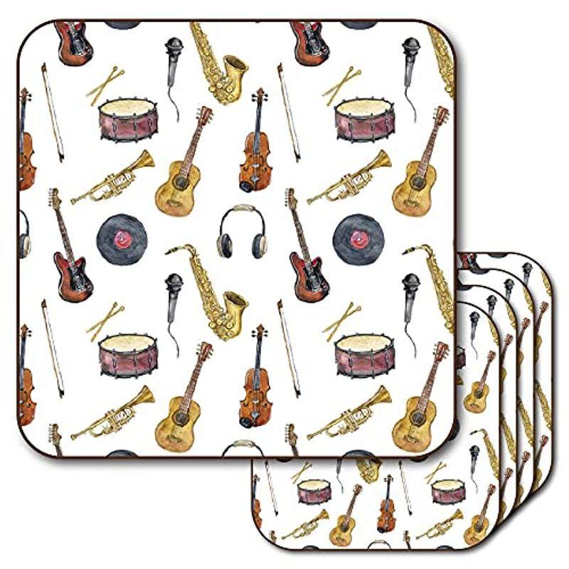 コースター 楽器総柄 同柄5点セット イラスト おしゃれ 楽器柄 キッチン用品 C In 通販 Yahoo ショッピング