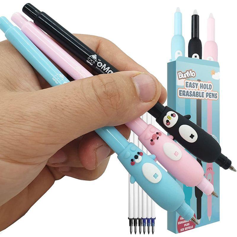 数々の賞を受賞 消せるかわいいペン かわいい文房具キッズ学校用品 大きなペングリップ 詰め替え6本付き 3本パック ボールペン Www We Job Com