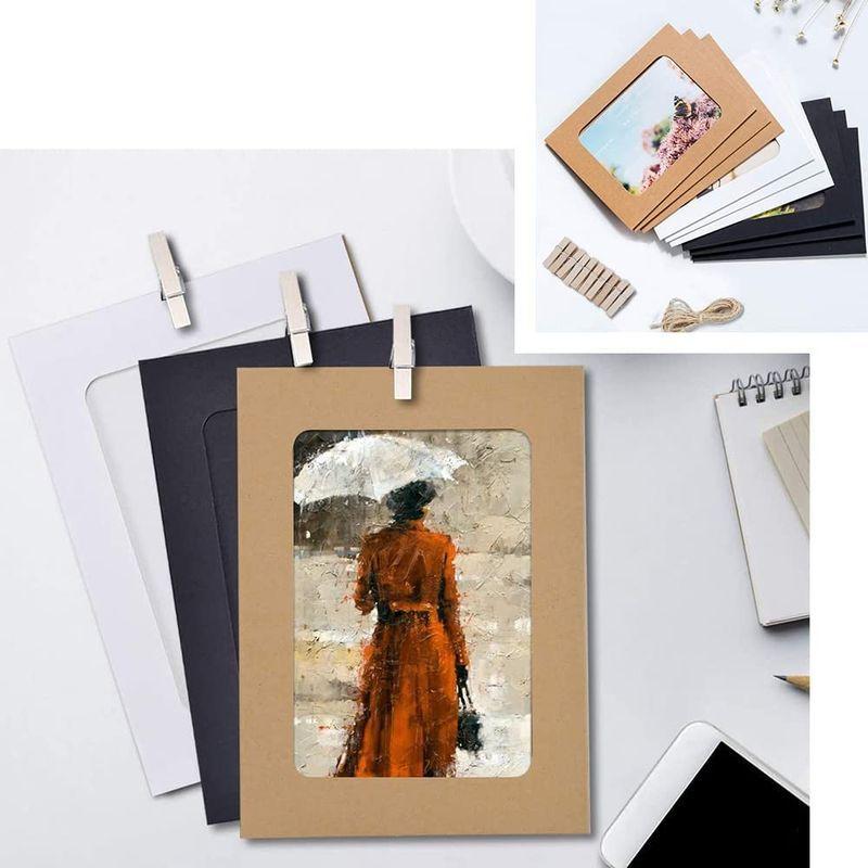 手数料安い ピクチャーフレーム 30枚セット フォトフレーム Likenny 紙製 展示ピクチャ 壁掛け クリップと紐付き 写真ガーランド 写真フレーム 写真用紙 Www We Job Com