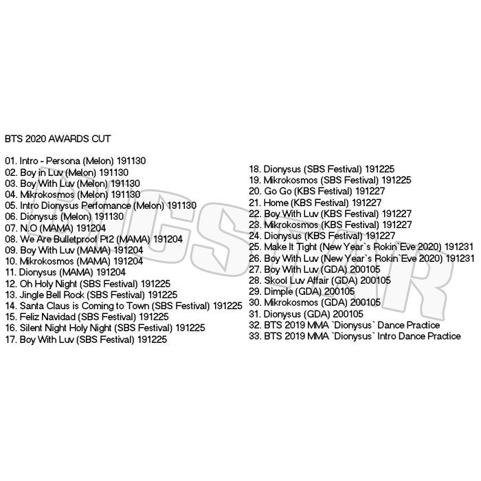 K-POP DVD/ バンタン 2019 MUSIC AWARD CUT☆MAMA KBS SBS GDA