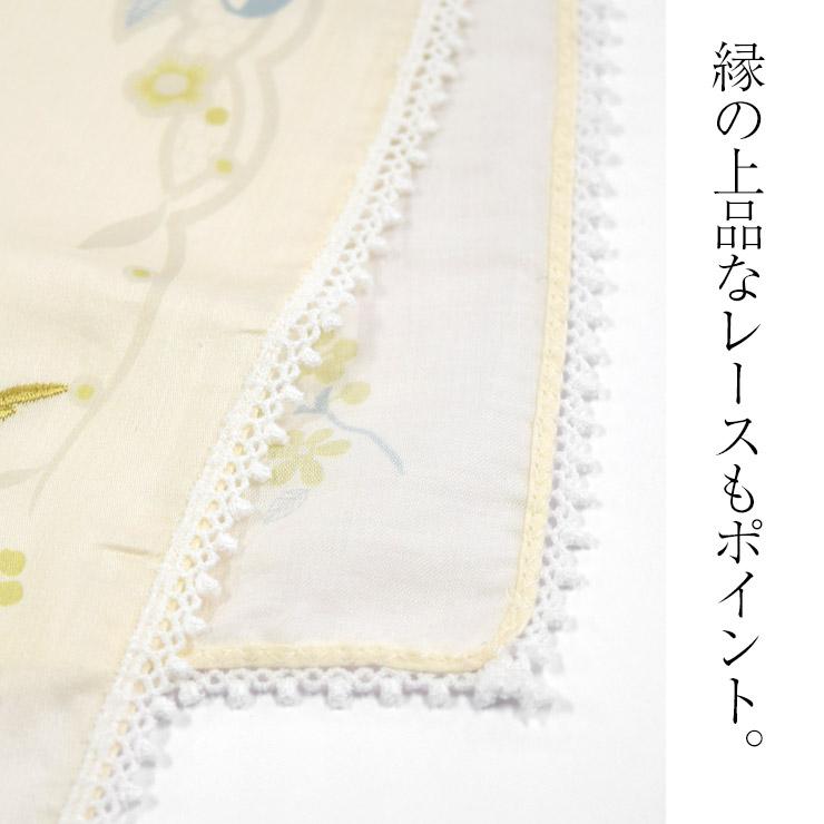 ハンカチ 母の日 レディース ギフト プレゼント レース 花鳥 ハチドリ