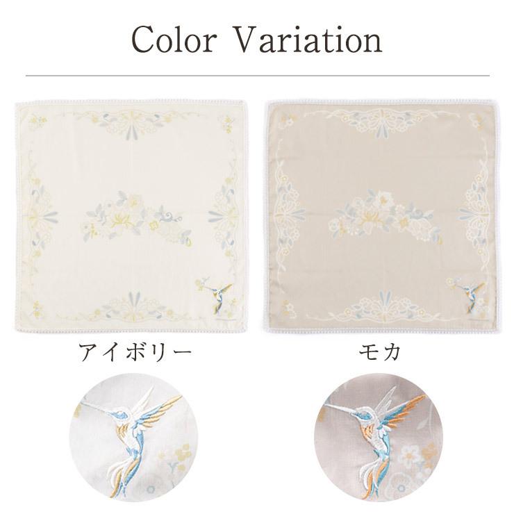 ハンカチ 母の日 レディース ギフト プレゼント レース 花鳥 ハチドリ