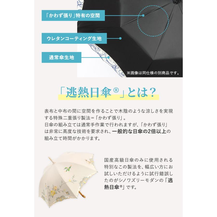シノワズリーモダン 日傘 完全遮光 レディース 長傘 晴雨兼用 UVカット 涼しい かわず張り 遮熱  刺繍 ギフト 母の日 爆買の画像
