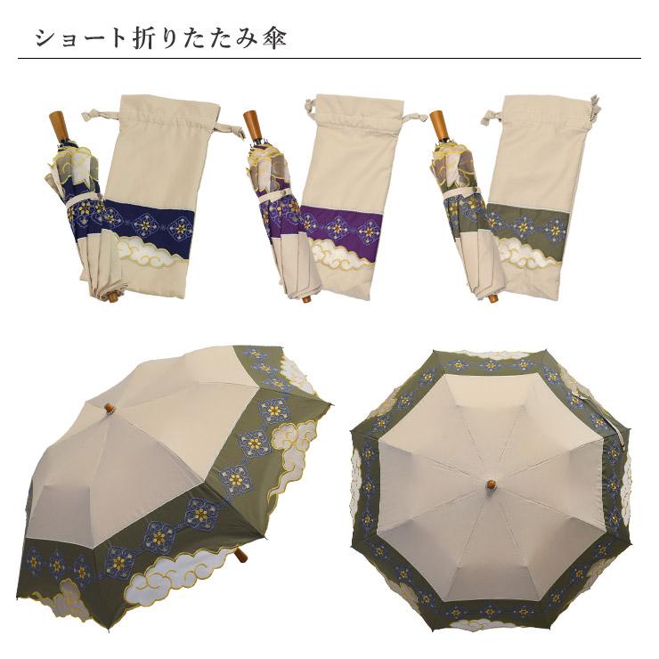 女優日傘 シノワズリーモダン 日傘 完全遮光 UNOオーガンジー瑞雲刺繍