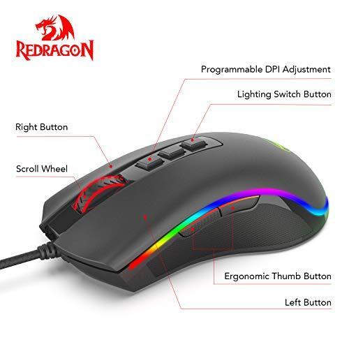 Redragon M711 ゲーミングマウス 7つのプログラム可能なボタン カスタマイズ・マクロ設定可能 プロゲーマー用 有線 USB マウス 光学式｜c-o-s-shop｜02