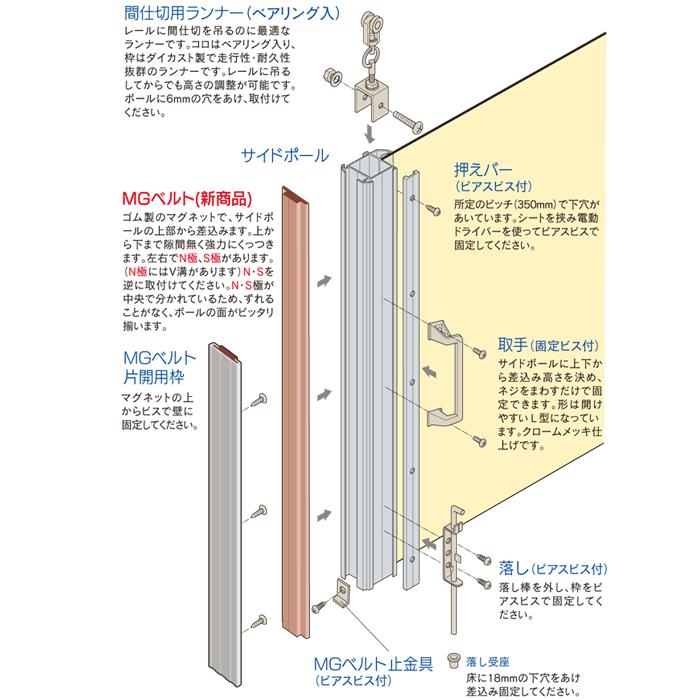 友安製作所 間仕切ポール 押えバータイプ GT30 GT40 GTIレール 友安製作所 間仕切ポール 押えバータイプ GT30 GT40 GTIレール