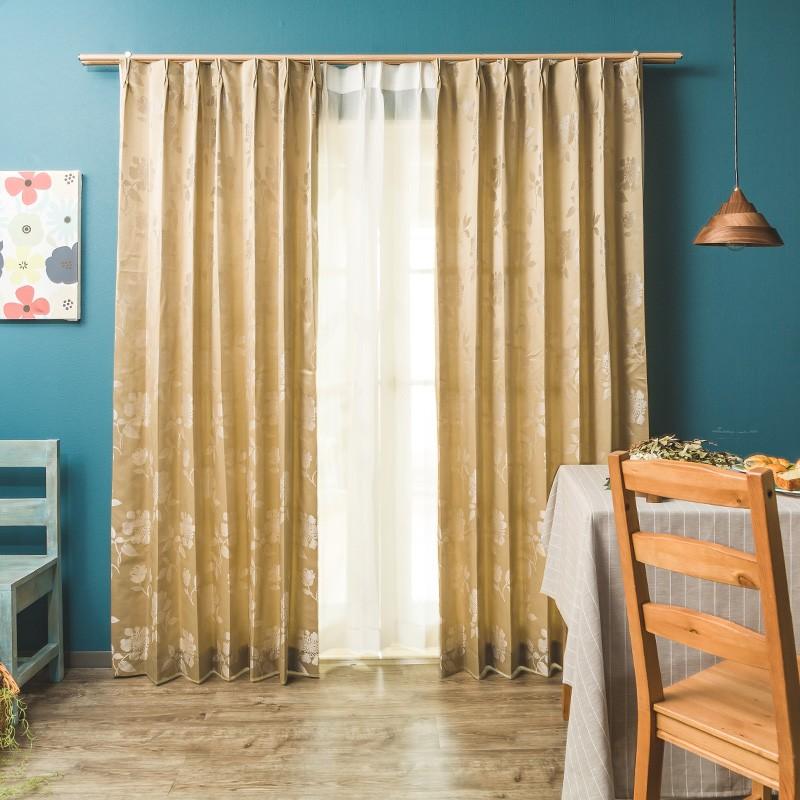 友安製作所 カーテン アウトレット 防炎 花柄 ゴールド パープル