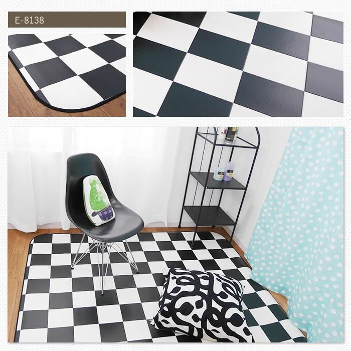 クッションフロア ラグマット ダイニングラグ チェッカー柄 182×300cm 4帖用 JQ | ブランド登録なし | 01
