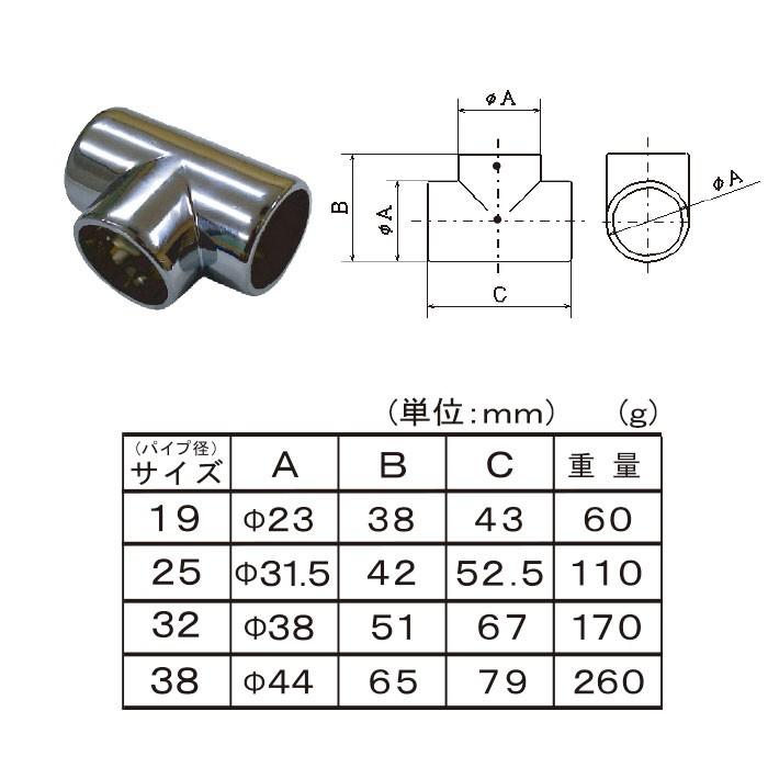 丸パイプ用 ジョイント 継手 DCチーズ 止めネジ付 25mm JQ｜c-ranger｜02