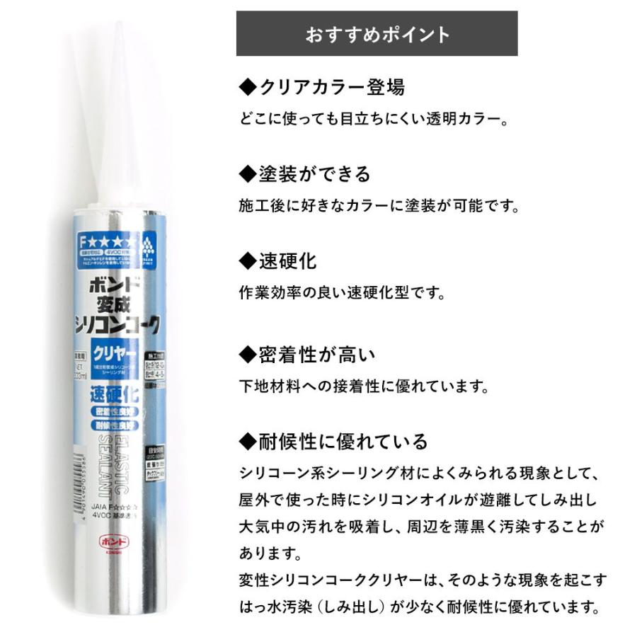 爆買 変成シリコンコーク 樹脂系シーリング材 クリヤー H-1-3