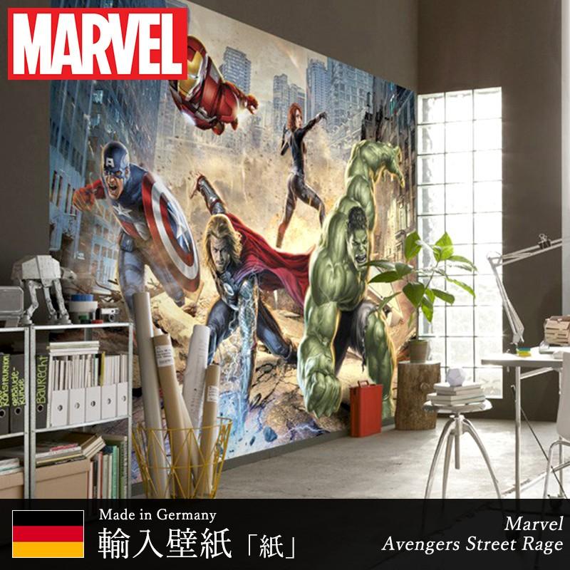 壁紙 張り替え 自分で diy クロス おしゃれ アベンジャーズ 輸入壁紙 輸入壁紙 Marvel Avengers Street Rage 8-432 紙製 CSZ｜c-ranger