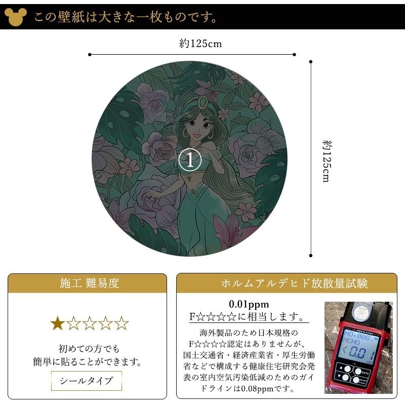 貼ってはがせる 壁紙シール 簡単 diy ディズニー プリンセス ジャスミン 輸入壁紙 DD1-004 C-F-1 | 友安製作所 | 08