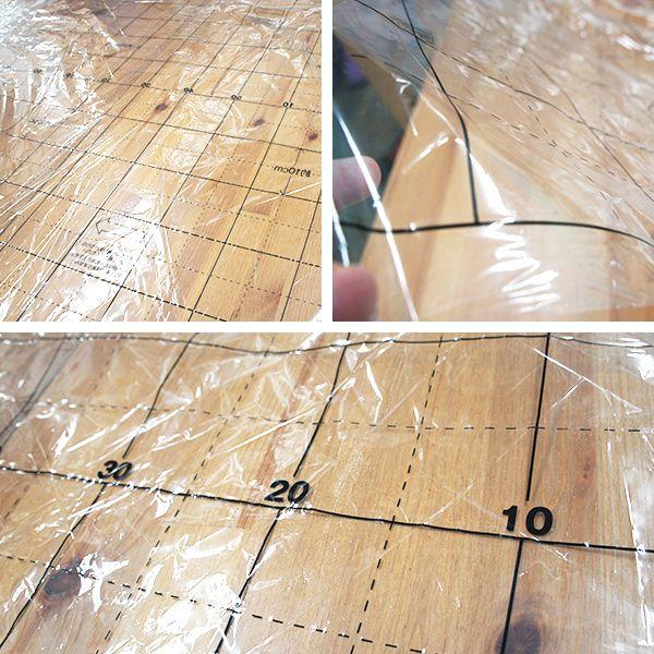 壁紙貼り用 養生用 5cm単位メモリ付き透明フィルム 幅1m×3m H-N-0 爆買 | ブランド登録なし | 01