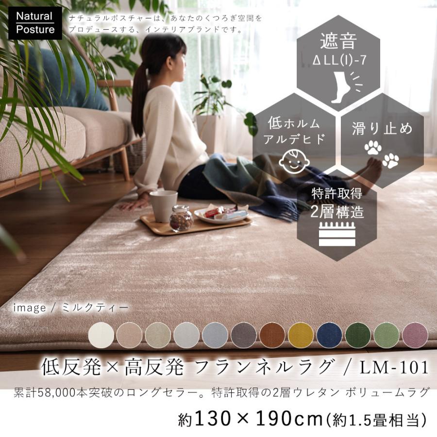 ERARE（エラーレ） 低反発高反発フランネルラグ ラグマット 130cm