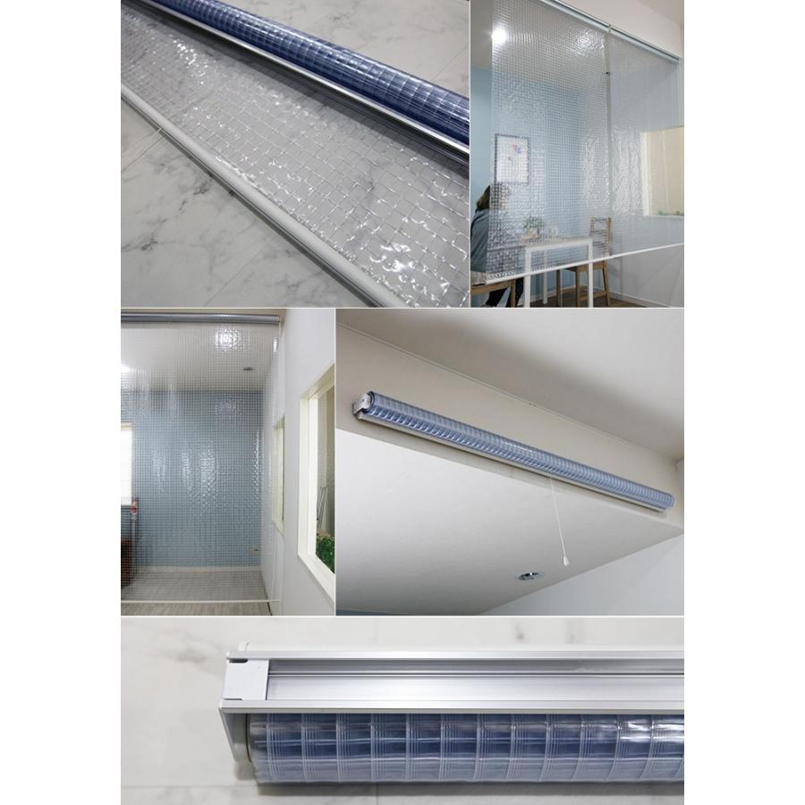 10%OFF 透明 ビニール ロールスクリーン ビニールカーテン  間仕切り 防寒 防炎 糸入り サイズオーダー 幅41〜80cm 丈201〜240cm FT06 0.35mm厚 RSN | 友安製作所 | 02