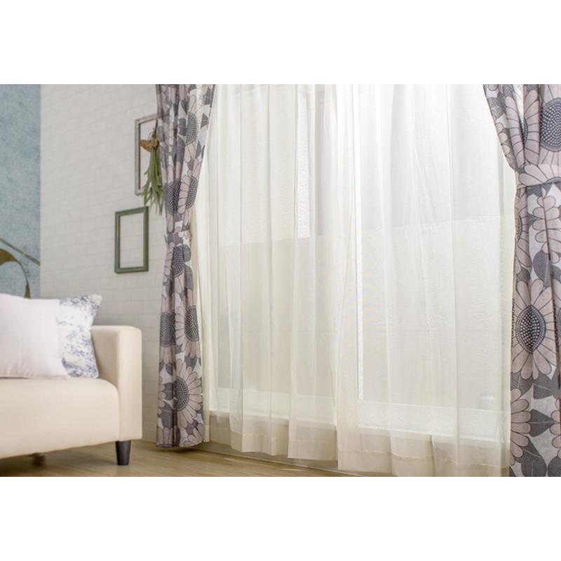 リネンテイスト ミラーレースカーテン RH210ナチュラルクローバー サイズオーダー 巾45〜100cm×丈101〜150cm OKC5 | 友安製作所 | 06