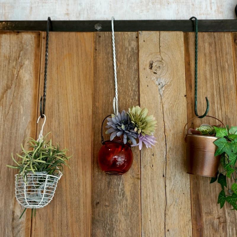 1点物☆アイアンレッグ☆吊り下げ棒☆Ｓ字フック☆セット S字フック アイアン L アンティーク調 （ フック 金具 Sカン