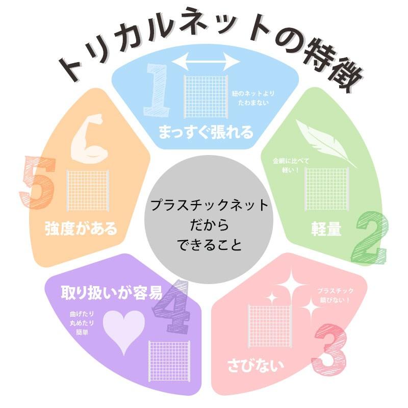 ネット 網 トリカルネット プラスチックネット 落下防止ネット 鳥よけネット 柵 フェンス 鳥害ネット MS-1 幅150cm 長さ50ｍ巻 JQ | ブランド登録なし | 02
