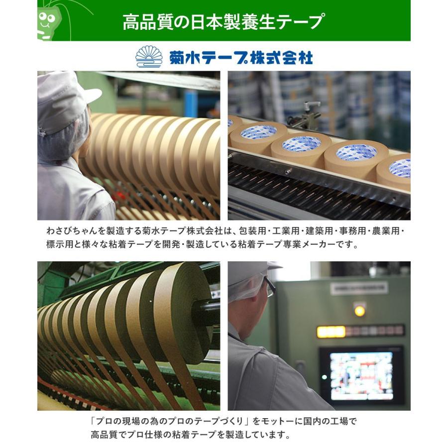 養生テープ マステ マスキングテープ わさびちゃん 緑 低臭 50mm