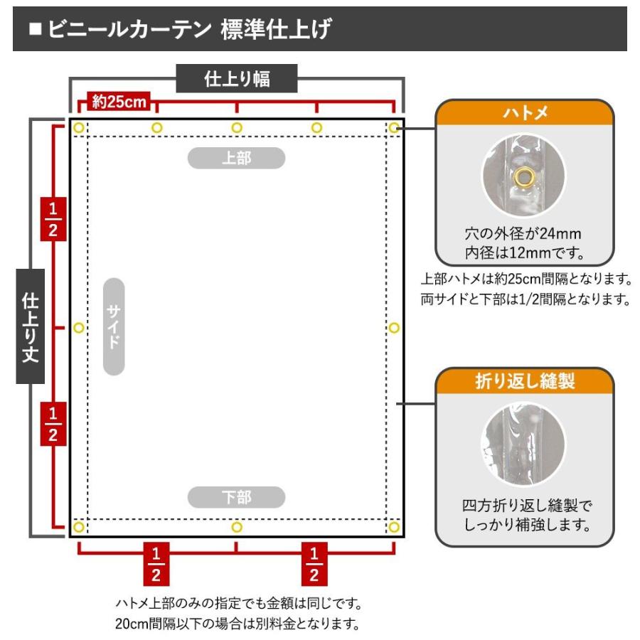 ビニールカーテン ビニールシート 透明 防寒 家庭用 店舗用 コロナ対策 サイズオーダー 幅50〜84cm 丈151〜200cm TT33 1mm厚 JQ｜c-ranger｜04