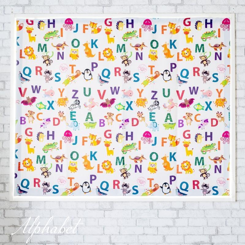 ローマンシェード おしゃれ I型 幅191〜240cm 丈50〜100cm YH812 アルファベット [1枚] OKC5