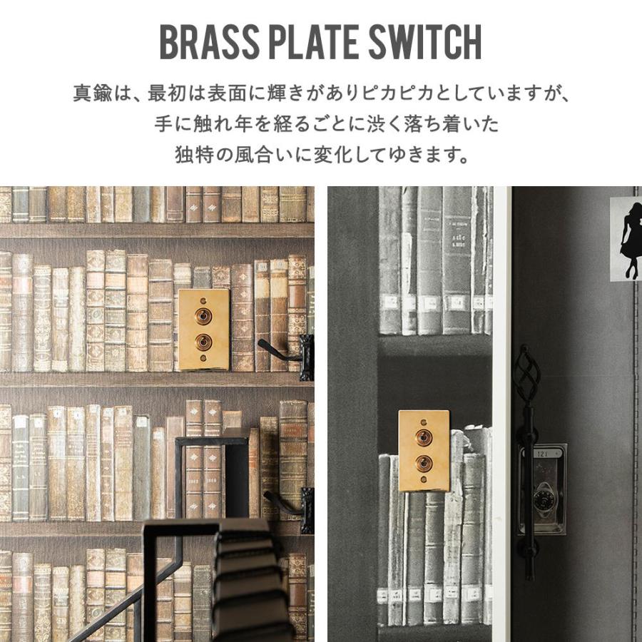 【在庫セール】アメリカンスイッチ 真鍮プレート 2スイッチ HS2336 C-F アメリカンスイッチ 真鍮プレート2スイッチ HS2336 C-F-1 : ビニール