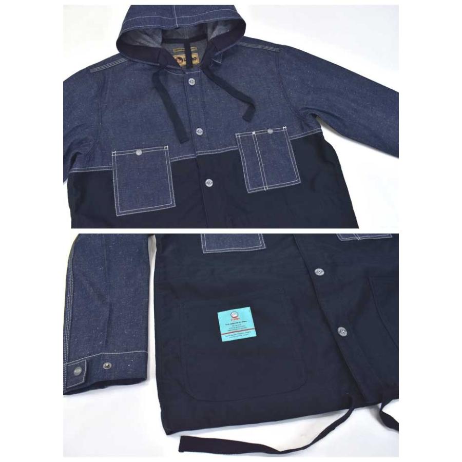 Nigel Cabourn/ナイジェルケーボン【LYBRO】Hooded Chore Jacket Split(Japanese Denim/Moleskin) 送料無料｜c-s-store｜03