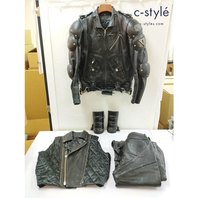 B774 [セット] KADOYA カドヤ バトルスーツ ブラック 日本製 牛革