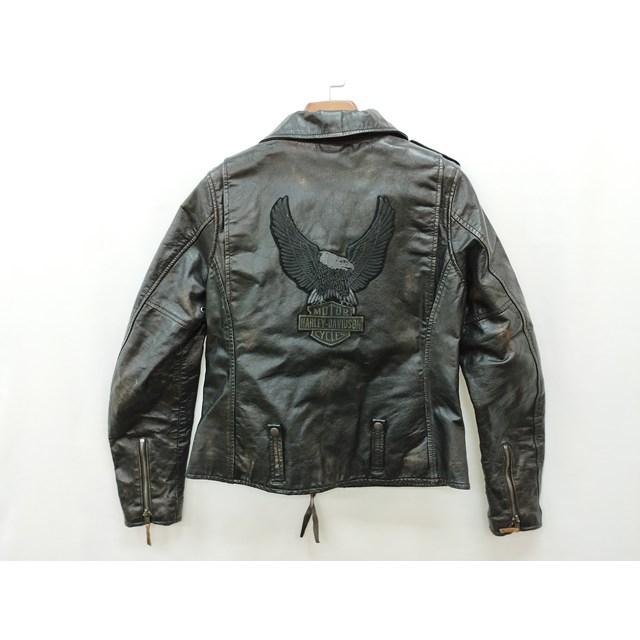 B965 [人気] HARLEY-DAVIDSON ハーレーダビッドソン ライダースジャケット S ブラック 牛革 98017-18VW レディース | ★ |  | 01