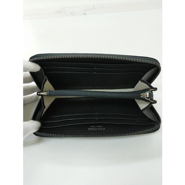 C568 [人気] JIMMY CHOO ジミーチュウ 長財布 ブラック ラウンド