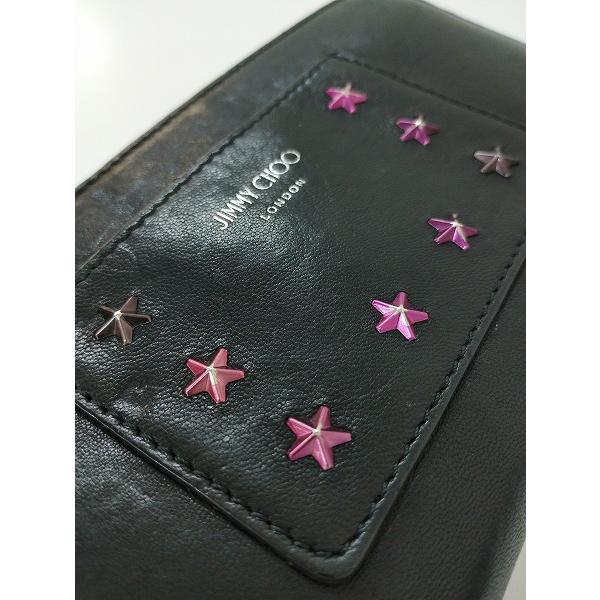 C568 [人気] JIMMY CHOO ジミーチュウ 長財布 ブラック ラウンド