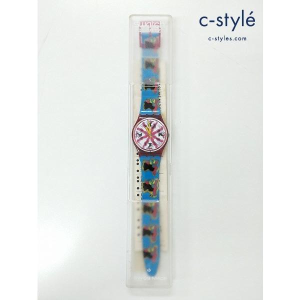 D191 [人気] swatch スウォッチ 腕時計 レッド×ブルー CHICCIRICHI Massimo Giacon クォーツ式 GR112 | ★ | 