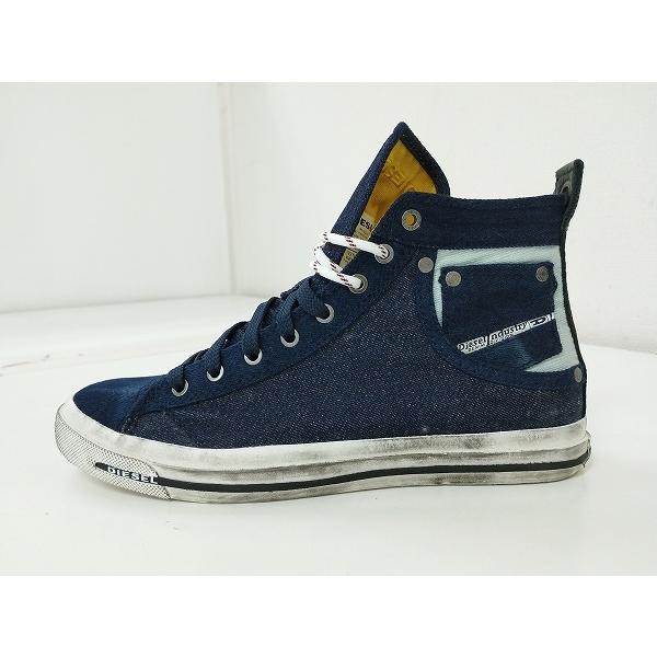 D521 [未使用品] DIESEL ディーゼル デニムスニーカー 28cm インディゴ 