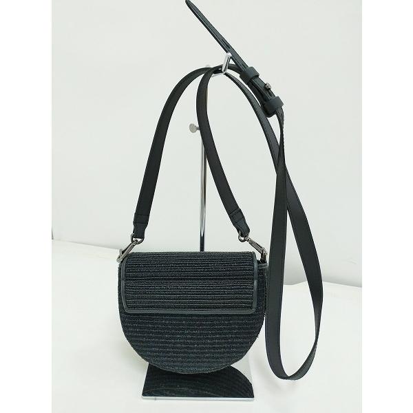 [人気] Brunello Cucinelli ブルネロクチネリ ショルダーバッグ ブラック Black Raffia & Monili Small Belt 2WAY | ★ E897 |  | 01