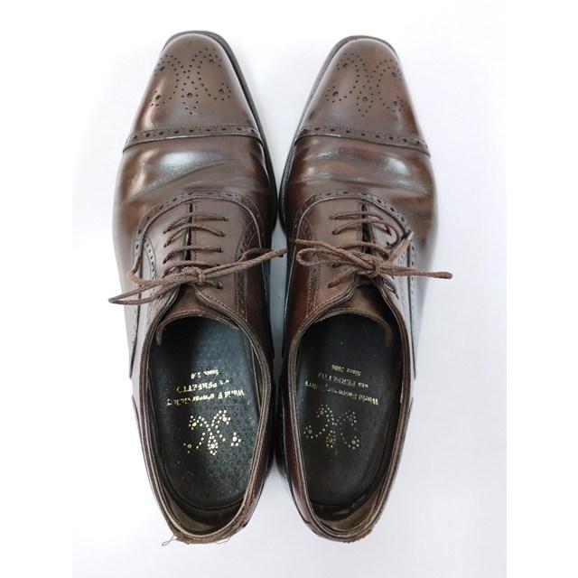 F810 [人気] Perfetto ペルフェット ドレスシューズ 7・1/2 ブラウン セミブローグ メダリオン WF01 | ★ |  | 02
