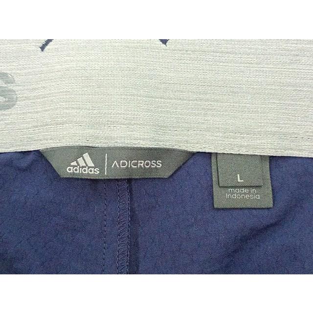 H178 [人気] adidas アディダス クロップドパンツ L ネイビー センタープレス クロッシングプリント | ★ |  | 02