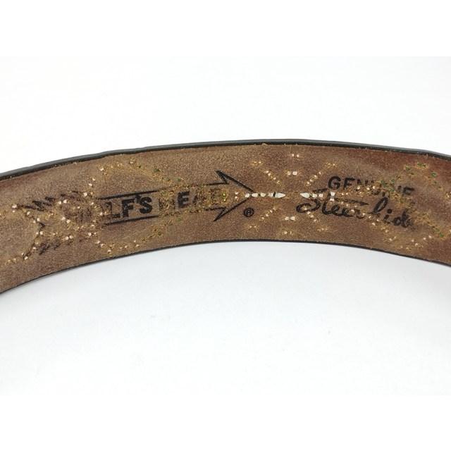 J089 [人気] WOLF'S HEAD ウルフズヘッド ベルト 38 ブラック スカル