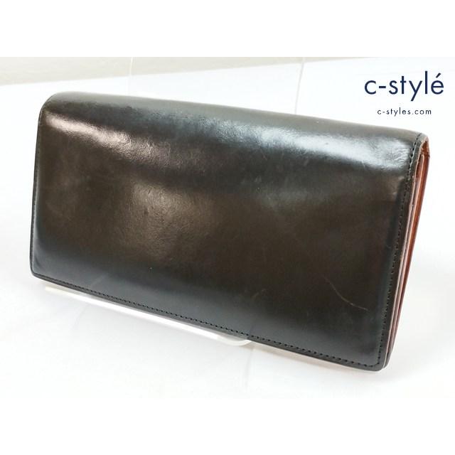 J100 [人気] GANZO ガンゾ 長財布 ブラック レザー 二つ折り | ★ | 